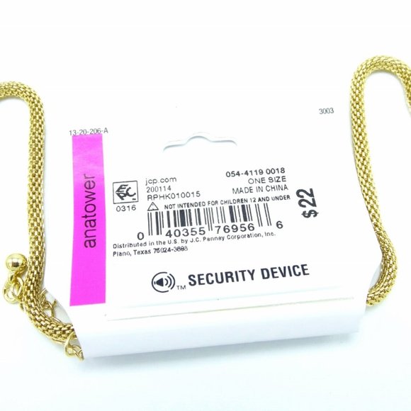 A.N.A. Curved Bar Necklace Gold Tone NWT NOS Penney's Perfect but Tag has cut - Picture 6 of 6